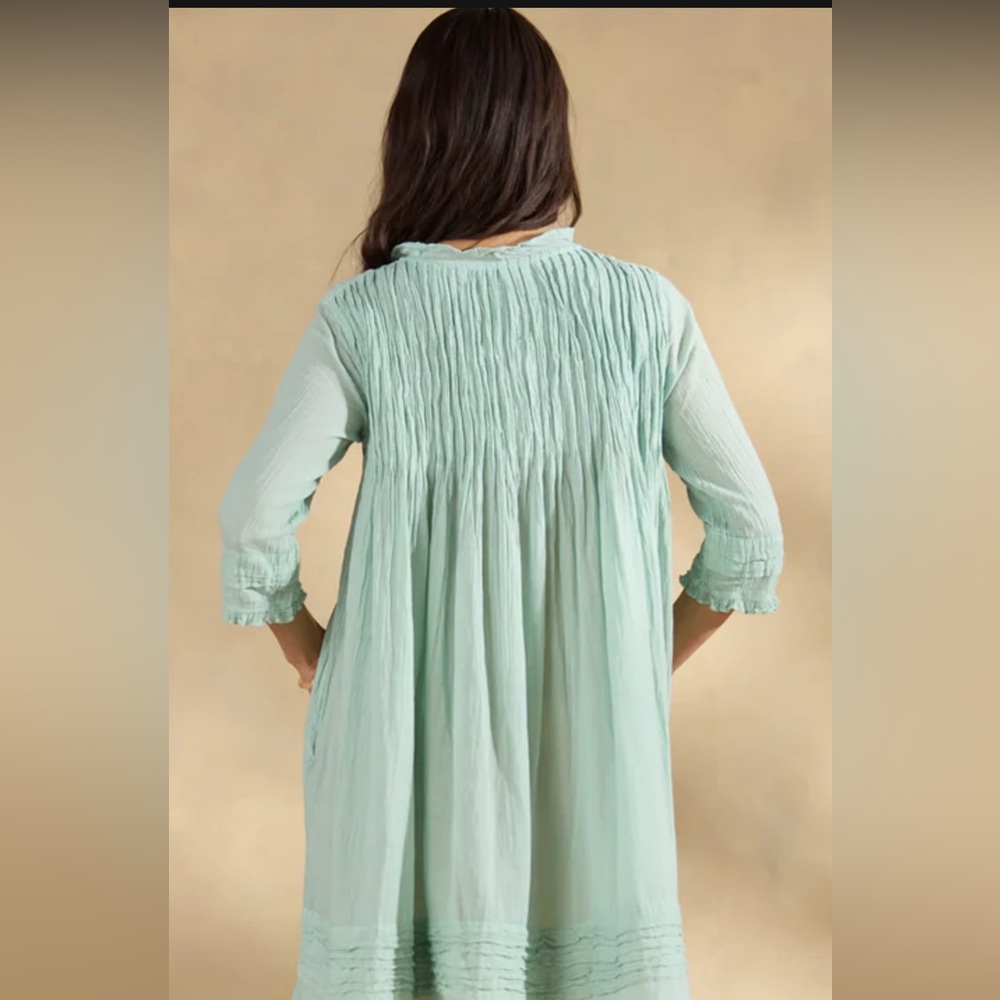 NWT's Sundance Fabienne Cotton Dress Pockets JP Mattie Seafoam L $168